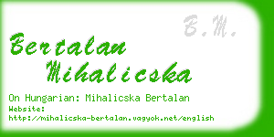 bertalan mihalicska business card